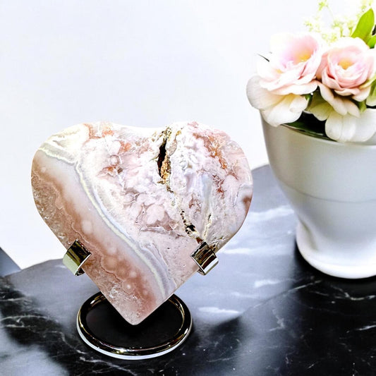 Cœur en jaspe océan